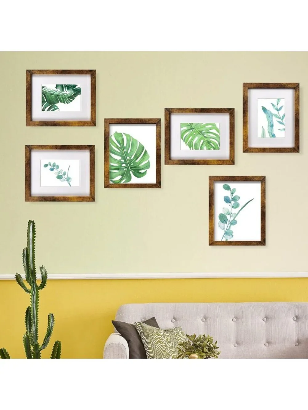 Set of 6 Brown 8x10 Picture Frames - Display 5x7 or 8x10 Photos, Wall Decor